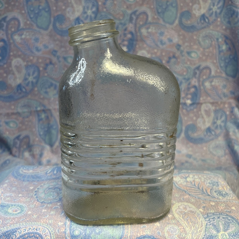 Vintage Hazel Atlas Depression Glass Ribbed Water Bottle No Cap